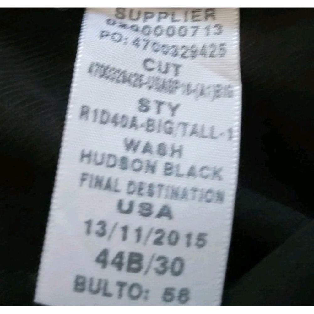 Polo Ralph Lauren Hampton Straight Jeans Men's 44Bx30 Big‎ & Tall Hudson Black - Picture 7 of 10